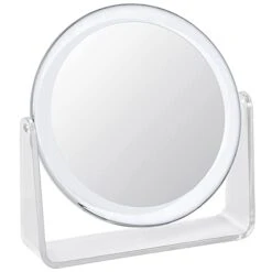 1x/7x Magnifying Makeup Mirror For Desk Double Sided 360°Rotation Desk Mirror,Portable Table Acrylic Small Standing Mirror For Cosmetic