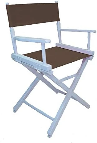 Gold Medal Commercial 18" Table Height White Frame Directors Chair - Navy - Image 10