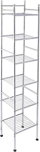 Honey-Can-Do BTH-03484 6 Tier Metal Tower Bathroom Shelf, 12.6†L X 11†W X 59.8†H, Chrome - Image 2