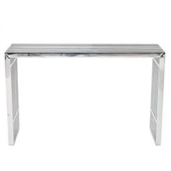 Modway Gridiron Contemporary Modern Stainless Steel Console Table, Silver