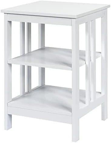 KOTEK 3-Tier Nightstand Set Of 2, Wooden Sofa Side Table With Storage Shelves, Stable Structure, Accent Table Bedside Table End Table For Bedroom, Living Room, Easy Assembly (Black) - Image 11