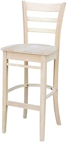 International Concepts Emily CounterHeight Stool-24 Seat Height Stool, White/Heather Gray - Image 4