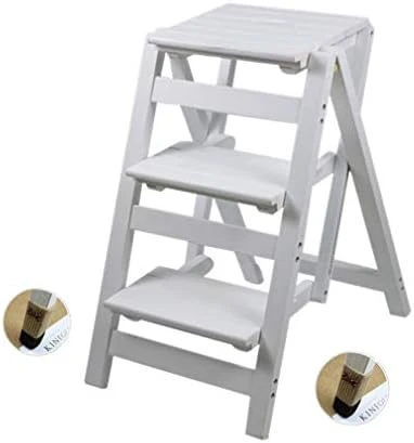 Folding Step Stool Step Ladder 3 Tier, Multi-Functional Folding Solid Wood Ladder Stool, Step Stool Household Muliti-Color Step Ladder Stool For Household And Office 330lbs - Image 10