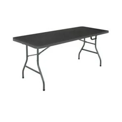 Mainstays 6' Centerfold Folding Table, White Or Black (Black)