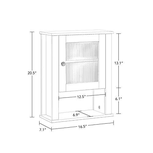RiverRidge Prescott Single Door Wall Cabinet, White - Image 2