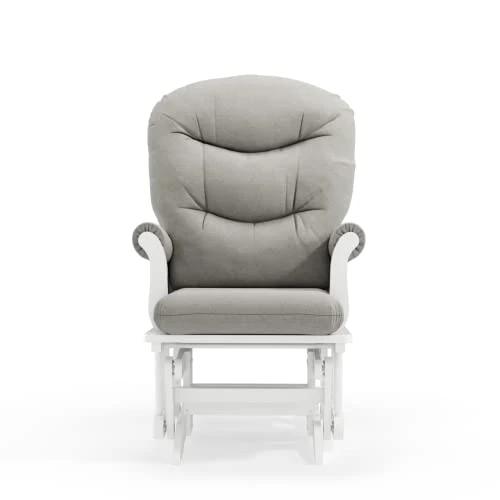 Dutailier Adele 0415 Wooden Glider Chair, White/Light Grey - Image 2