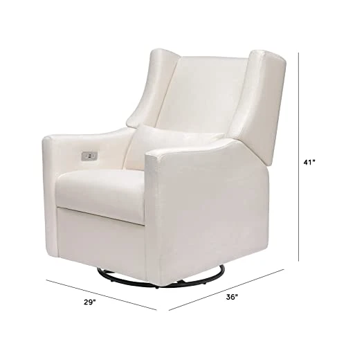 Babyletto Kiwi Electronic Power Recliner And Swivel Glider With USB Port In Performance Cream Eco-Weave, Water Repellent & Stain Resistant, Greenguard Gold And CertiPUR-US Certified - Image 3