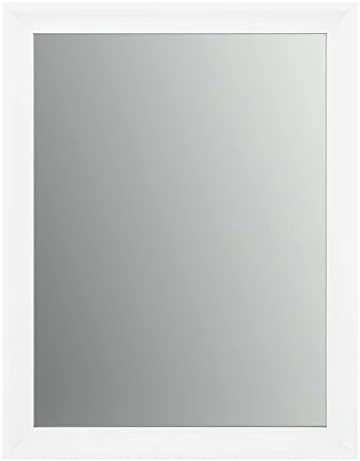 Delta Wall Mount 21 In. X 28 In. Small (S1) Rectangular Framed Float Mounting Bathroom Mirror In Matte White With Standard Glass - Image 12