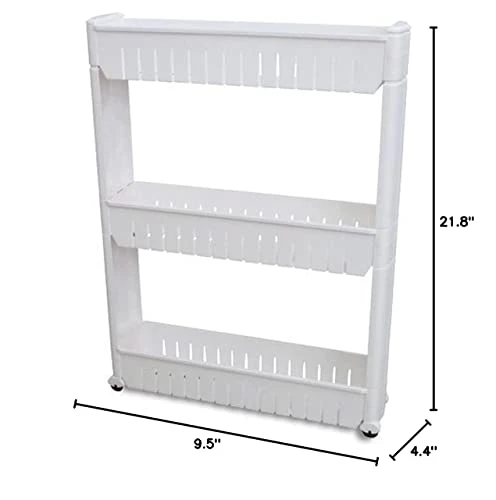 Ideaworks Slide Out Storage Tower White, 3-Tier, 4.4"D X 9.5"W X 21.8"H - Image 6