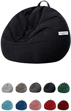 SANMADROLA Stuffed Animal Storage Bean Bag Chair Cover (No Filler) For Kids And Adults.Soft Premium Corduroy Stuffable Beanbag For Organizing Children Plush Toys Or Memory Foam Extra Large 300L (Grey) - Image 9