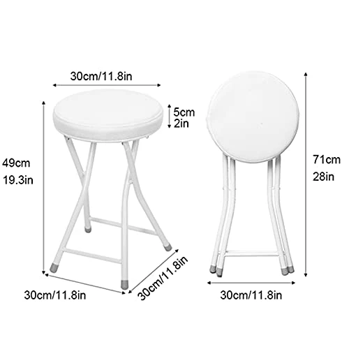 Cushioned Folding Stool, Lightweight Camp Stool, Portable Heavy Duty Collapsible Padded Round Stool, Kitchen Party Office Stool Seat - Image 4