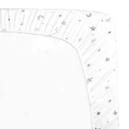 American Baby Company Printed 100% Cotton Jersey Knit Fitted Crib Sheet For Standard Crib And Toddler Mattresses, Grey Stars And Moon, 1 Count (Pack Of 1) (Pack Of 1) - Image 5
