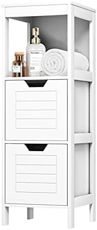 Hysache Bathroom Floor Cabinet, Standing Storage Cabinet With 2 Adjustable Drawers, Open Shelf, Multifunctional Side Organizer Unit For Bathroom, Living Room, Small Spaces (Coffee) - Image 8