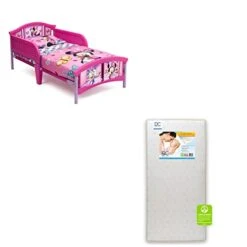 Delta Children Plastic Toddler Bed, Disney Minnie Mouse With Twinkle Stars Crib & Toddler Mattress