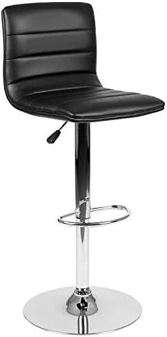 Flash Furniture Modern Burgundy Vinyl Adjustable Bar Stool With Back, Counter Height Swivel Stool With Chrome-Pedestal Base - Image 11
