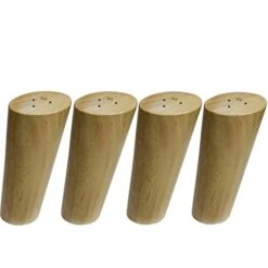 Round Solid Wood Furniture Legs Sofa Replacement Legs Perfect For Mid-Century Modern/Great IKEA Hack For Sofa, Couch, Bed, Coffee Table (4 Inches,Set Of 4, Original Wood Color)