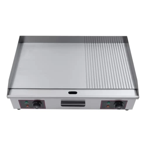 29" Commercial Griddle Electric Flat Top Grill, 110V Electric Flat Top Griddle Non-Stick, Stainless Steel Restaurant Teppanyaki Griddle with 122~572℉ Adjustable Temperature Control - Image 6