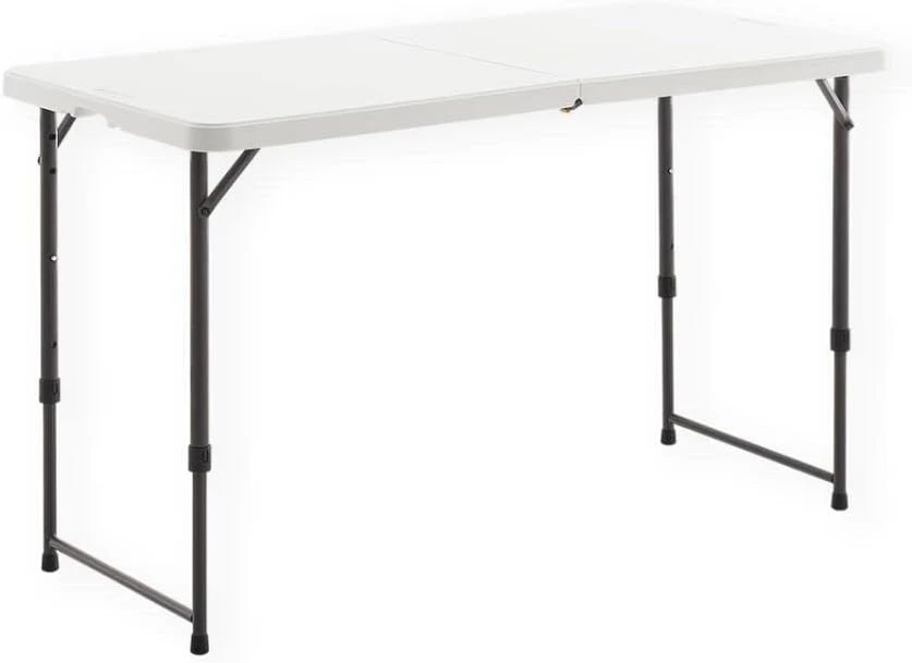 Living And More 6 Foot Fold-in-Half Table With Curve Legs, White - Image 7