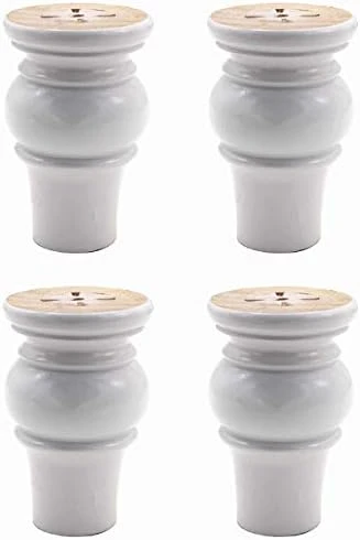 WEICHUAN Solid Wood Furniture Legs Bun Feet Replacement Sofa Couch Chair Ottoman Loveseat Coffee Table Cabinet TV Stand Dresser Wood Legs Set Of 4 (4", Primer Paint) - Image 6