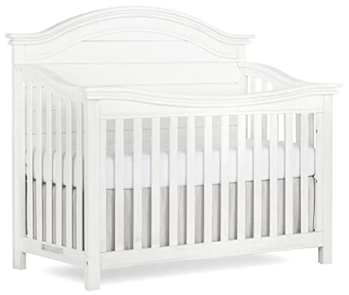 Evolur Belmar Curve 5-in-1 Convertible Crib In Rustic Grey, Greenguard Gold Certified, Features 3 Mattress Height Settings, Crafted From Hardwood, Wooden Nursery Furniture - Image 6