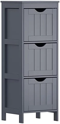 Reettic Narrow Bathroom Storage Cabinet With 3 Removable Drawers, DIY, Free Standing Side Storage Organizer For Bedroom, Living Room, Entryway, 11.8" L X 11.8" W X 35" H, White BYSG102W - Image 7