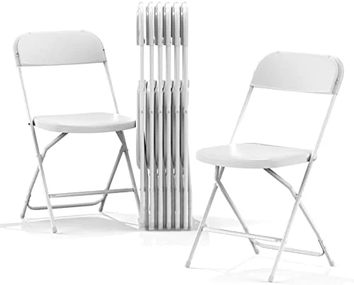 Nazhura Foldable Folding Chairs Plastic Outdoor/Indoor 650LB Weight Limit (White, 8 Pack) - Image 9