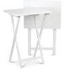 PJ Wood Folding TV Tray & Snack Table Set Of 2 - White