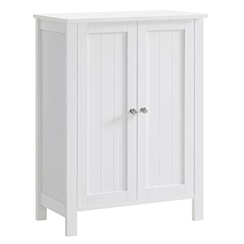 VASAGLE Bathroom Floor Storage Cabinet, Bathroom Storage Unit With 2 Adjustable Shelves, Bathroom Cabinet Freestanding, 11.8 X 23.6 X 31.5 Inches, White UBCB60W