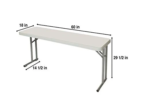 OEF Furnishings 5 Foot Heavy Duty Seminar Folding Table, 18" X 60", Light Grey - Image 2