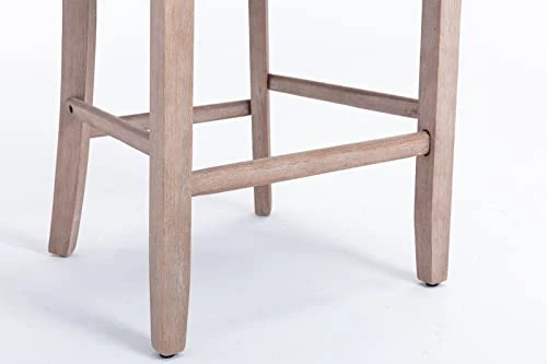 LZ LEISURE ZONE Counter Height Bar Chairs Set Of 2, Velvet Upholstered Bar Stools With Button Tufted Decoration, Chrome Nailhead Trim And Back Ring, Seat Height 27.2" (Light Blue) - Image 3