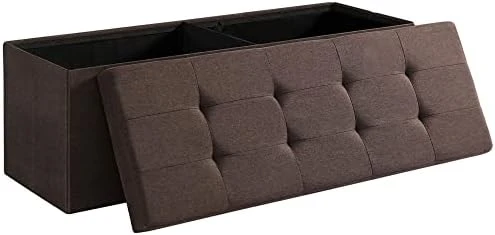 SONGMICS 43 Inches Folding Storage Ottoman Bench, Storage Chest, Foot Rest Stool, Bedroom Bench With Storage, Holds Up To 660 Lb, Dark Gray ULSF77K - Image 15