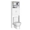Yaheetech Over The Toilet Storage, Taller Bathroom Organizer Space-Saving Storage Cabinet With Adjustable Shelves And Double Doors, 77 In H, White