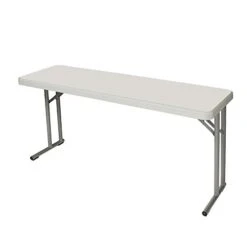 OEF Furnishings 5 Foot Heavy Duty Seminar Folding Table, 18" X 60", Light Grey
