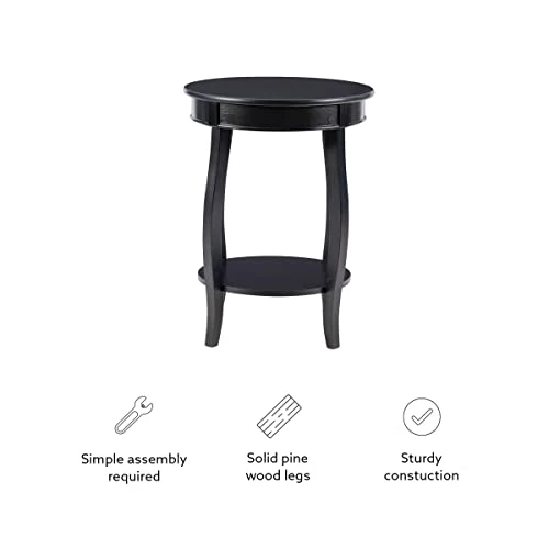 Powell Furniture Round Table With Shelf, Black - Image 4