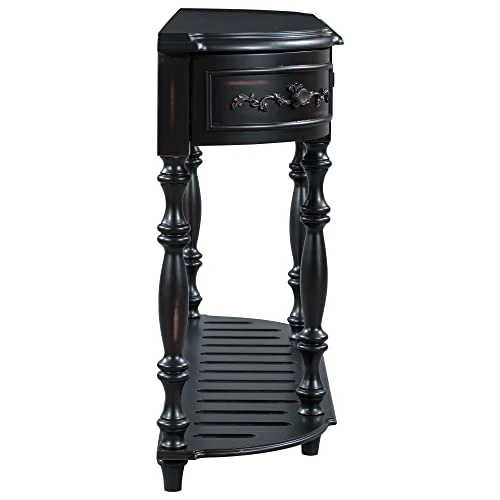 LUMISOL French Console Table Entryway Table With Bottom Shelf, Contemporary Curved Sofa Table With 4 Drawers For Hallway(Black - Image 5