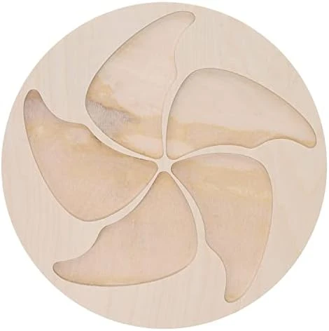 Welled Wood Surface, Pinwheel Shaped, 10" X 9.68", For Wooden Trays, Crafts And Decorations, Welled Center For Resin Design Or Paint - For Decoupage, Engraving, Wood Burning - Image 11