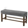 SINKITA Velvet Bench Seat Cushion Slipcovers Workbench Cover, Soft Bench Seat Furniture Protector For Piano Bench Dining Chair Garden Bench Dining Room Bedroom Bench Room-Grey-Large