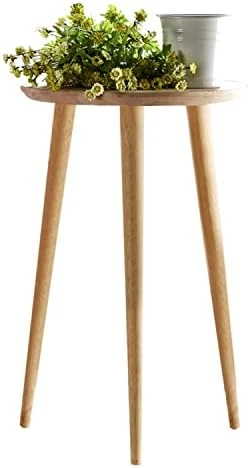 WoodShine Side Table Small Round Solid Wood Sofa Table End Tables Accent Nesting Coffee Table Natural(H:14.37inch) - Image 8