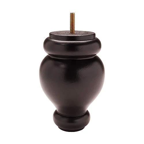 Architectural Products By Outwater 6 In. H X 4 In. Dia Bun Foot, Espresso - Image 2