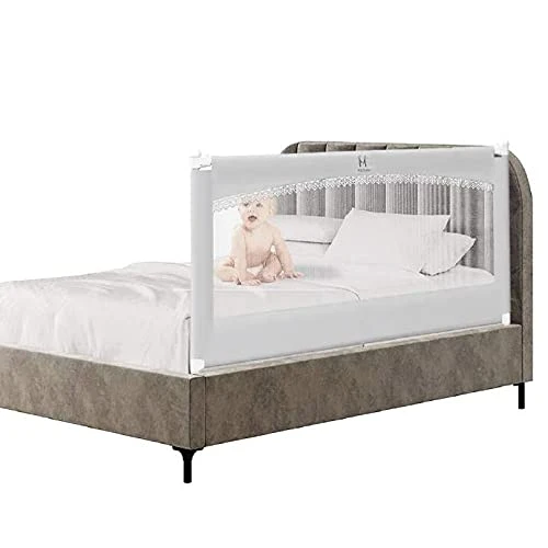 M MAYbabe Bed Rails For Babies And Toddlers,Extra Long And Tall Infants Bed Rail Guard, Short Side Of Kings(Grey-76inches) - Image 7