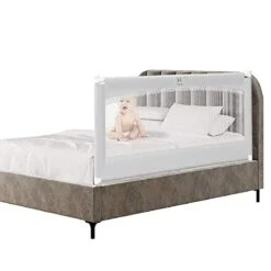 M MAYbabe Bed Rails For Babies And Toddlers,Extra Long And Tall Infants Bed Rail Guard, Short Side Of Kings(Grey-76inches)