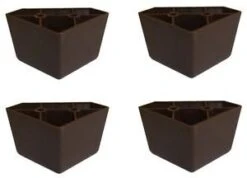 ProFurnitureParts 1.75" Tall Triangle Corner Sofa Legs, Brown Color, Set Of 4, HDPE Plastic