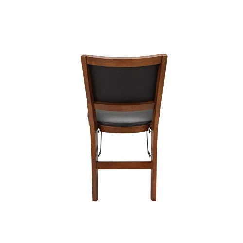 MECO STAKMORE Retro Upholstered Back Folding Chair Fruitwood Finish, Set Of 2 & STAKMORE Straight Edge 32" Square Folding Card Table, Cherry Finish - Image 3