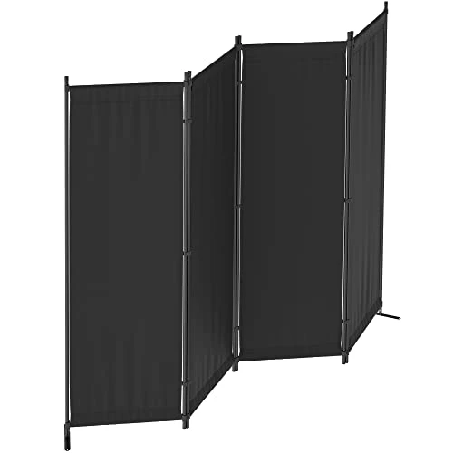 Morngardo Room Divider Folding Privacy Screens 4 Panel Partitions 88" Dividers Portable Separating For Home Office Bedroom Dorm Decor (Black) - Image 4