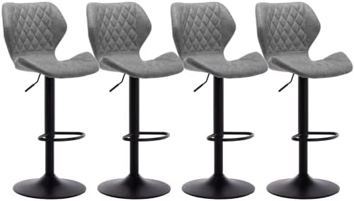 CIMOTA Velvet Bar Stools Set Of 2 Adjustable Height Bar Chairs With Back Modern Swivel Barstools For Kitchen/Home Bar/Dining Room/Office, (23.6 To 31.5 Inch/Gold Base/Navy Blue) - Image 7