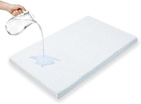 Hush Hutting 5" Memory Foam Crib Mattress, Dual Sided Waterproof Toddler Bed Mattress, Double-Layer Baby Mattresses For Infant And Toddler With Removable Bamboo Mattress Cover - White & Blue - Image 11