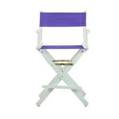Casual Home 220-01/021-41 Temporary Seating Director Chair 24" - Counter Height WhiteFrame/Purple Canvas