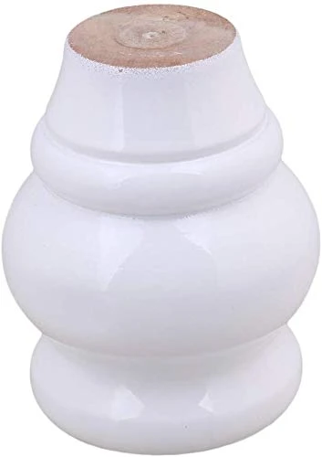 Mysummer 4PCS 3.54" Tall Solid Wood Furniture Legs White Bun Feet For Cabinet Sofa Ottoman TV Stand Loveseat Dresser - Image 5