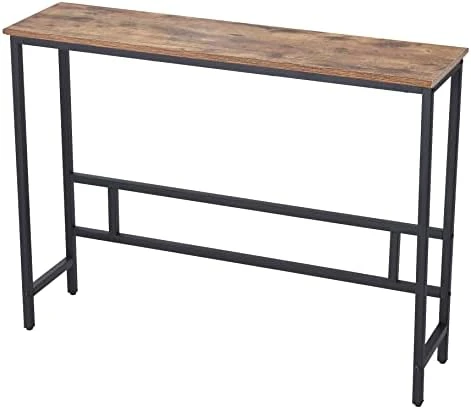 MAJARO Modern Industrial Sofa Console Table For Living Room, Office (Dark Grey, Single Layer) - Image 7