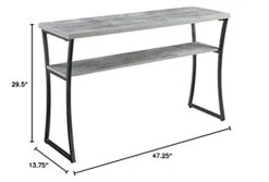 Convenience Concepts X-Calibur Console Table, Faux Birch / Slate Gray Frame